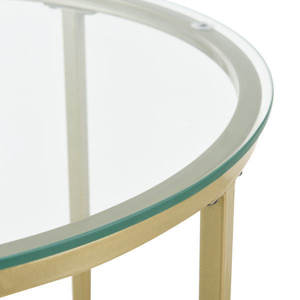 Table Basse Ronde pour Salon Alavieska 50 x 42 cm Doré [en.casa]