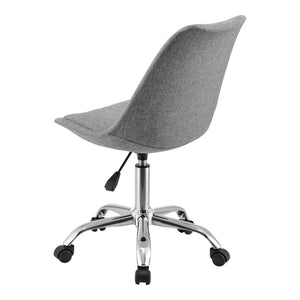 Bureaustoel Atherton op wielen 83-93x48x55 cm stof lichtgrijs