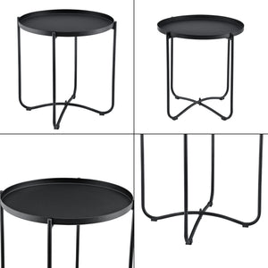 Salontafel Alvkarleby met 2 stoelen 3-delig zwart