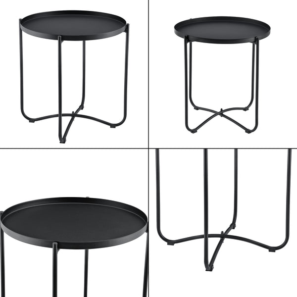 Salontafel Alvkarleby met 2 stoelen 3-delig zwart