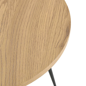 Table Basse Stylée de Salon Table d'Appoint Ronde avec Pieds Solides en Acier Capacité de Charge 15 kg MDF 40 x 80 cm Noir Chêne [en.casa]