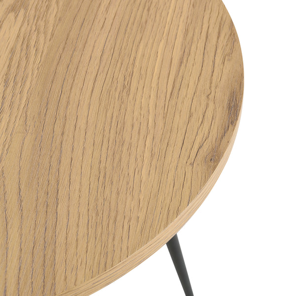 Table Basse Stylée de Salon Table d'Appoint Ronde avec Pieds Solides en Acier Capacité de Charge 15 kg MDF 40 x 80 cm Noir Chêne [en.casa]
