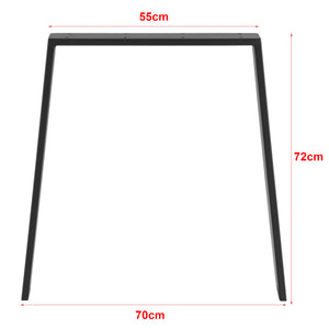 Set de 2 Pieds de Table Kraftisried DIY en Acier 55 - 70 x 72 cm Noir Mat [en.casa]