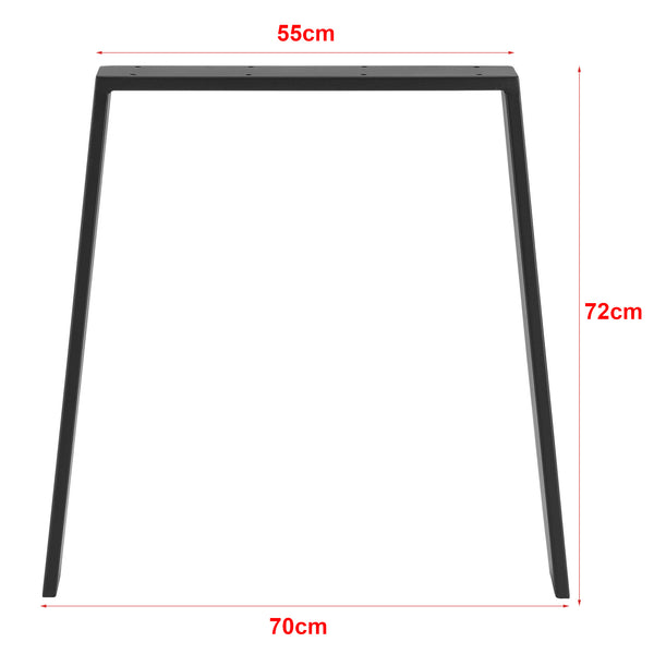 Set de 2 Pieds de Table Kraftisried DIY en Acier 55 - 70 x 72 cm Noir Mat [en.casa]