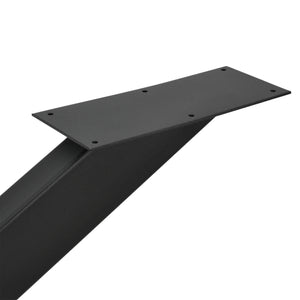 Pied de Table Oberau DIY avec Embouts de Protection 150 x 78 x 71 cm Noir Mat [en.casa]