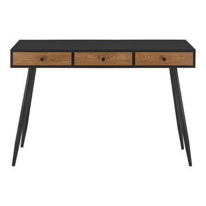 Bureau Tumba à 3 Tiroirs 75 x 115 x 48 cm Effet Bois Foncé Noir [en.casa]