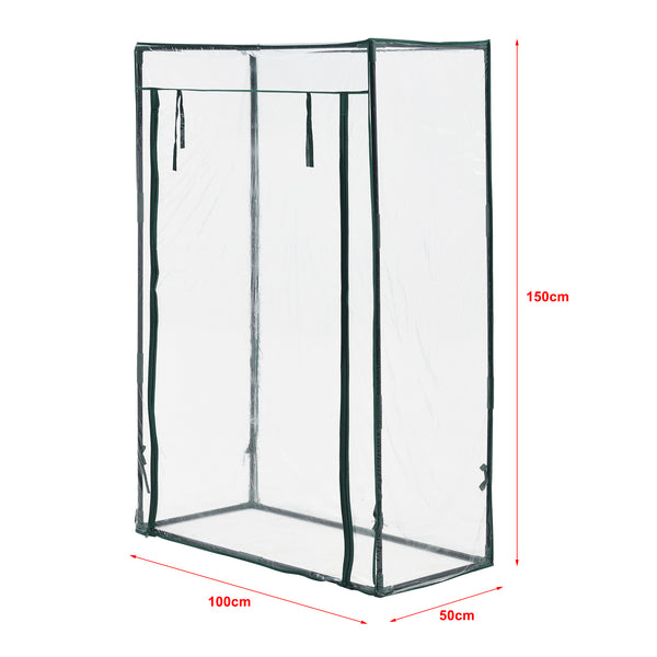 [en.casa] Tuinkas Terzigno kweekkas 100x50x150 cm transparant