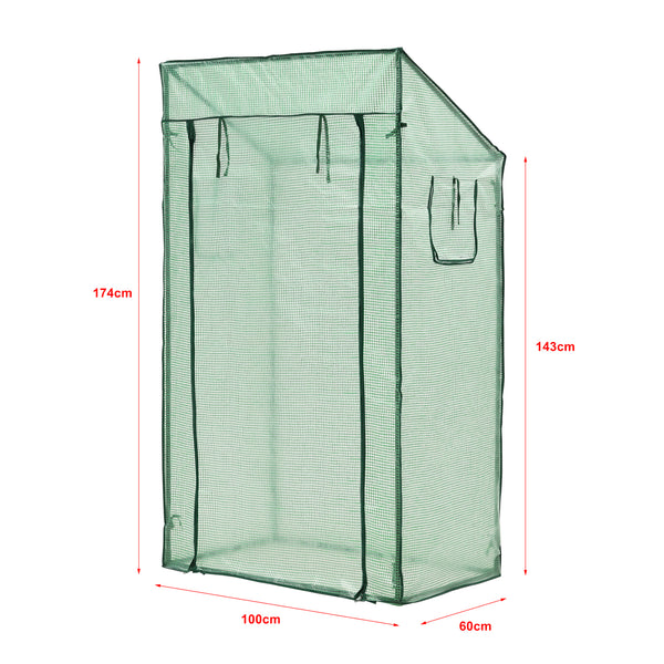 [en.casa] Tuinkas Marzano kweekkas 100x60x143-174 cm groen