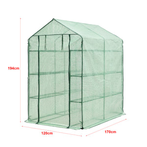 [en.casa] Tuinkas Vale met planken 120x170x194 cm groen