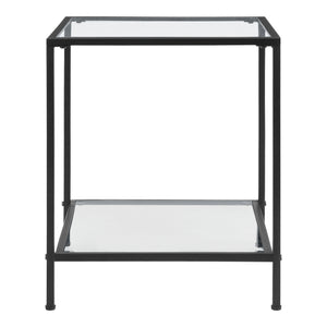 Bijzettafel Norrtälje met plank glas 55x45x45 cm zwart