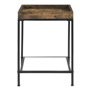Table d'Appoint Mariefred Carrée avec Étagère 55x40x40 cm Noir Effet Bois Foncé [en.casa]