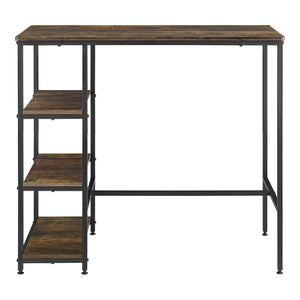 Bartafel Växjö met 3 planken 109x60x100 cm zwart houtkleurig
