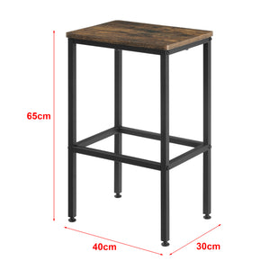 Lot de 2 Tabourets de Bar Örebro 65 x 40 x 30 cm Noir Effet Bois Foncé [en.casa]