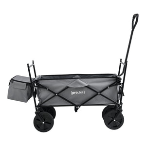 Bolderkar 104x52x117 cm met dak en zakken zwart en grijs