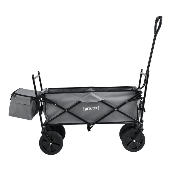 Bolderkar 104x52x117 cm met dak en zakken zwart en grijs