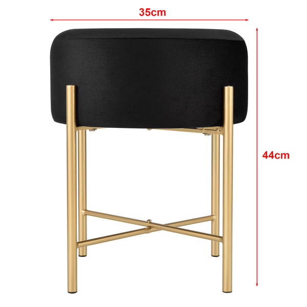 [en.casa] Krukje Kungälv rond 44xØ35 cm zwart en messing
