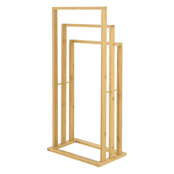 Porte-Serviettes sur Pied Rana en Bambou 40 x 24 x 82 cm [en.casa]