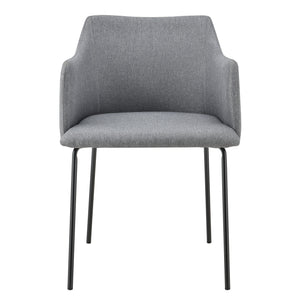 [en.casa] Fauteuil eetkamerstoel Krakau set van 2 donkergrijs zwart