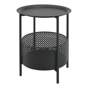 Petite table ronde Kruibeke métal 45 x 35 cm noir [en.casa]