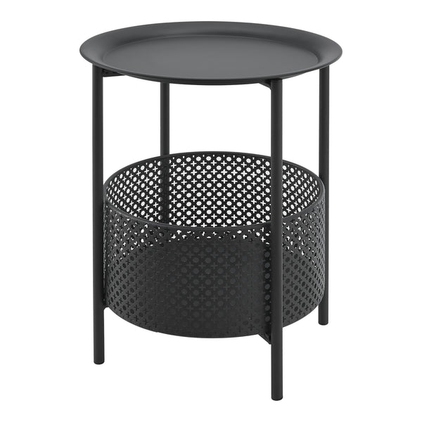 Petite table ronde Kruibeke métal 45 x 35 cm noir [en.casa]
