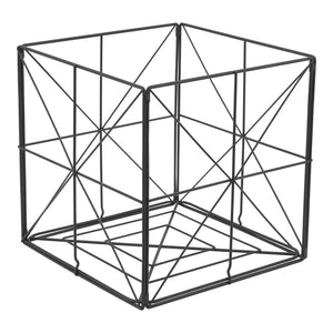 [en.casa] Krantenmand metaal 40x40x40 cm zwart