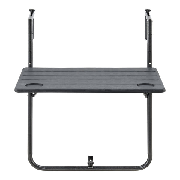 Table de balcon suspendue Badolato rabattable et réglable en hauteur 83,5 x 60 x 60 cm [en.casa]