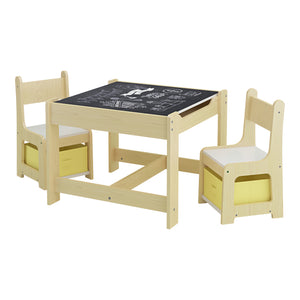 Ensemble table et chaises pour enfants Irixoa avec 2 boîtes de rangement [en.casa]