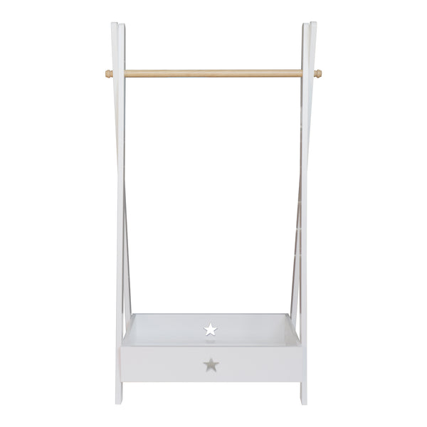 Garde-robe pour enfant Laxe avec compartiment de rangement 126 x 73 x 43 cm blanc [en.casa]