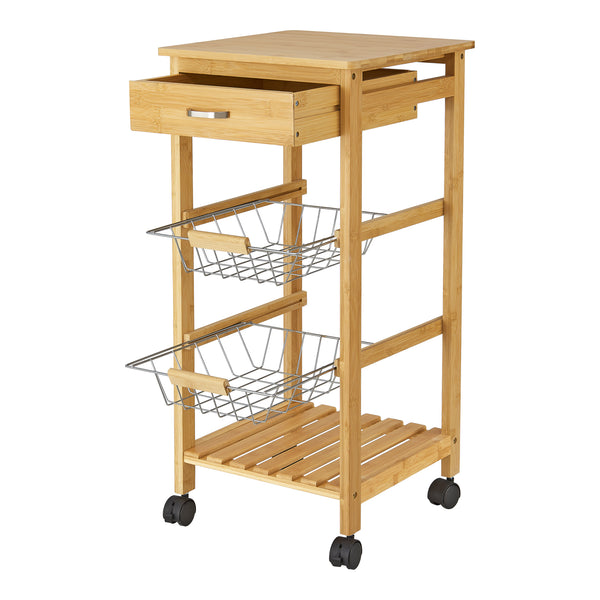 [en.casa] Keukentrolley Stenungsund bamboe 76x36x36 cm houtkleurig