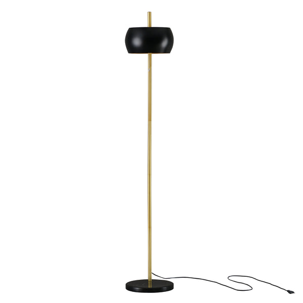 Lampadaire Luton à pied en marbre E27 hauteur 171 cm noir doré [lux.pro]