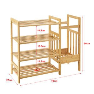 [en.casa] Bamboe schoenenkast Eckerö voor 8 paar schoenen
