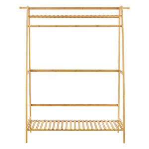 [en.casa] Bamboe kledingrek Föglö met kapstok 100x40x139 cm