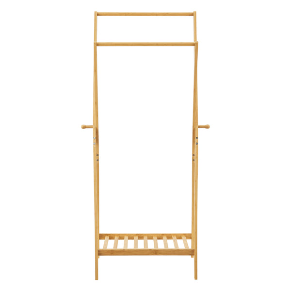 [en.casa] Bamboe kledingrek Keitele met kapstok 60x42x150 cm
