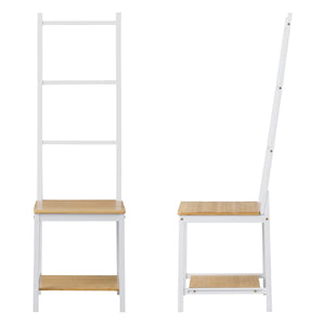 [en.casa] Dressboy Juuka bamboe 133x40x42 cm wit en houtkleurig