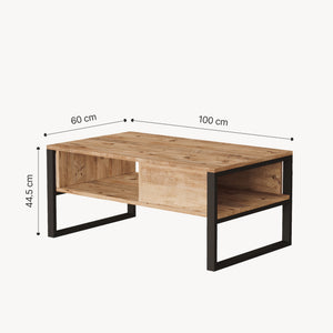 Salontafel Laukaa met plank 100x60x45 cm [en.casa]