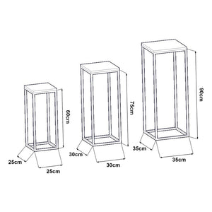 Bijzettafel set van 3 Kontiolahti zwart en houtkleurig