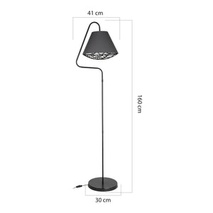 [lux.pro] Staande lamp vloerlamp Gateshead E27 zwart en grijs