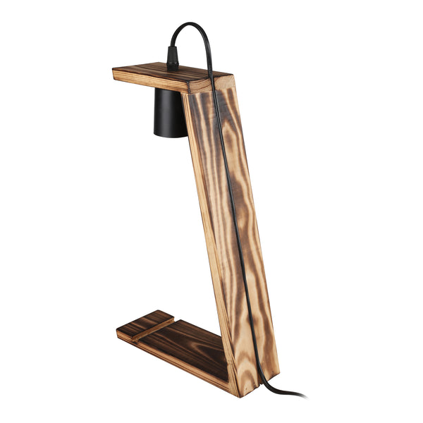 [lux.pro] Tafellamp bureaulamp Gillingham E27 zwart en houtkleurig