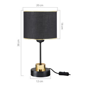 [lux.pro] Tafellamp bureaulamp Gravesend E27 zwart en koperkleurig