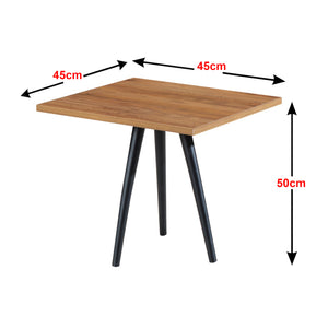 [en.casa] Salontafel Ballerup 50x45x45cm zwart en walnootkleurig