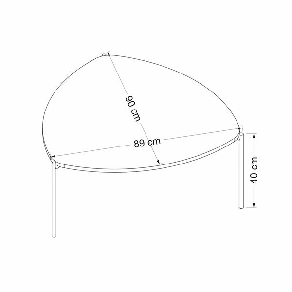 Table basse triangulaire Gladsaxe 40 x 90 x 89 cm effet noyer / noir [en.casa]