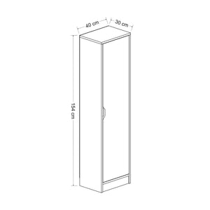 Meuble de rangement Egvad à porte pour chambre 154 x 40 x 30 cm effet noyer / blanc [en.casa]