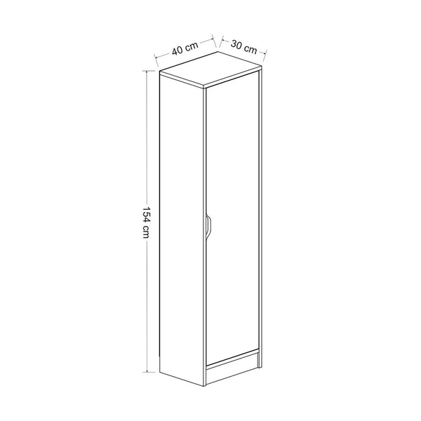 Meuble de rangement Egvad à porte pour chambre 154 x 40 x 30 cm effet noyer / blanc [en.casa]