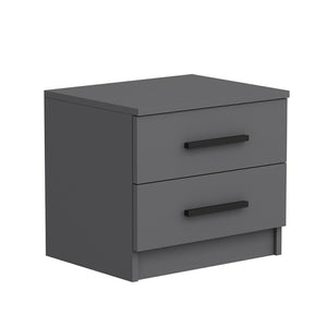 Table de chevet Fanø à 2 tiroirs 47 x 50 x 40 cm anthracite [en.casa]