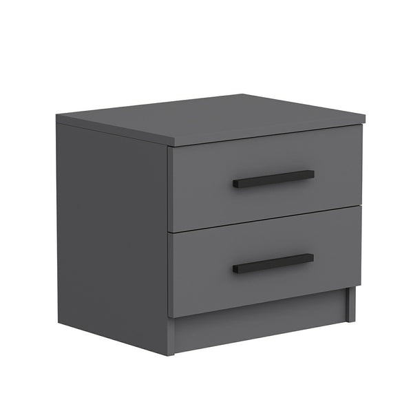 Table de chevet Fanø à 2 tiroirs 47 x 50 x 40 cm anthracite [en.casa]