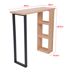 [en.casa] Bartafel Nørager met plank 89,5x90x29 cm houtkleurig en zwart