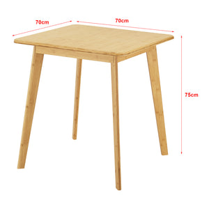 [en.casa] Eettafel Närpes bamboe 70x70x75 cm houtkleurig