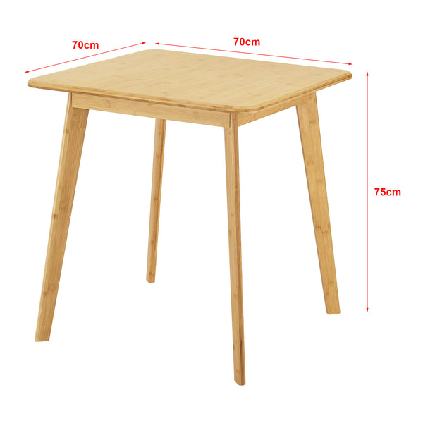 [en.casa] Eettafel Närpes bamboe 70x70x75 cm houtkleurig