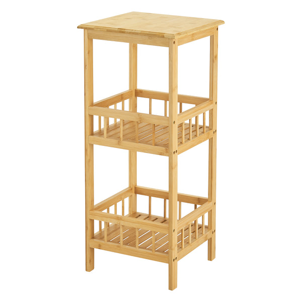 [en.casa] Staand rek Pyhäjärvi bamboe 79x33x33 cm houtkleurig