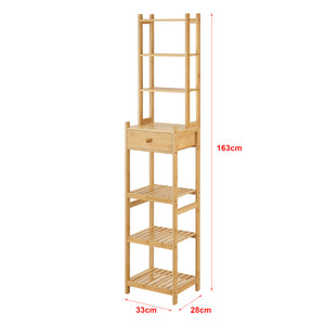 [en.casa] Staand rek Siilinjärvi bamboe 163x33x28 cm houtkleurig